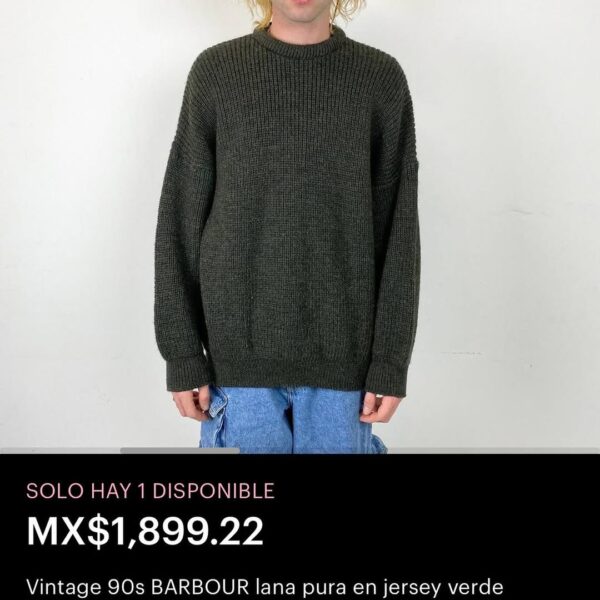 Barbour 90's Sweater Talla Large - Image 4